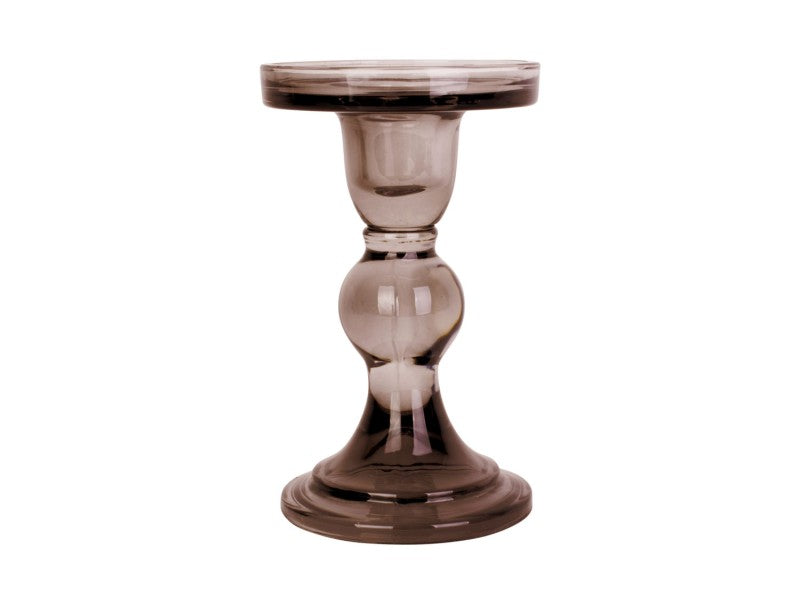 Candle Holder Glass Art Large Chocolate Brown - Present Time kandelaar