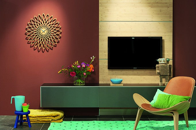 Wall clock Sunflower Wood Karlsson