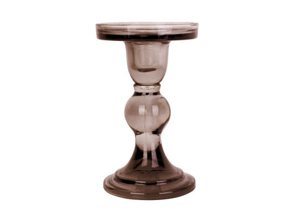 Candle Holder Glass Art Large Chocolate Brown - Present Time candlestick