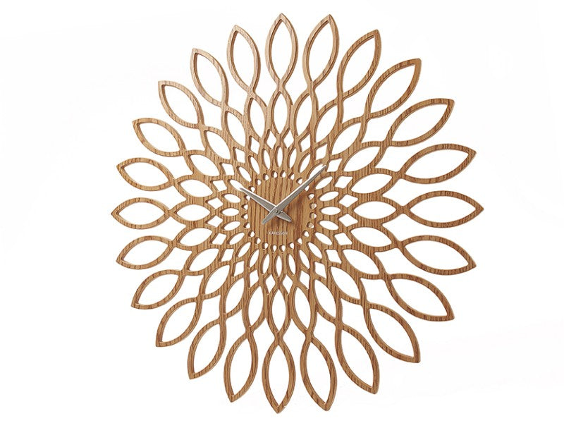 Wall clock Sunflower Wood Karlsson 